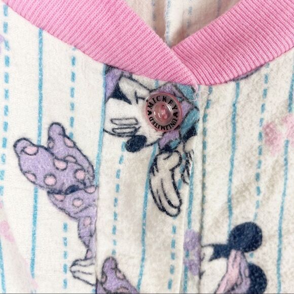 Vintage Disney Pjs One Piece Flannel Button Down Large - Picture 5 of 13
